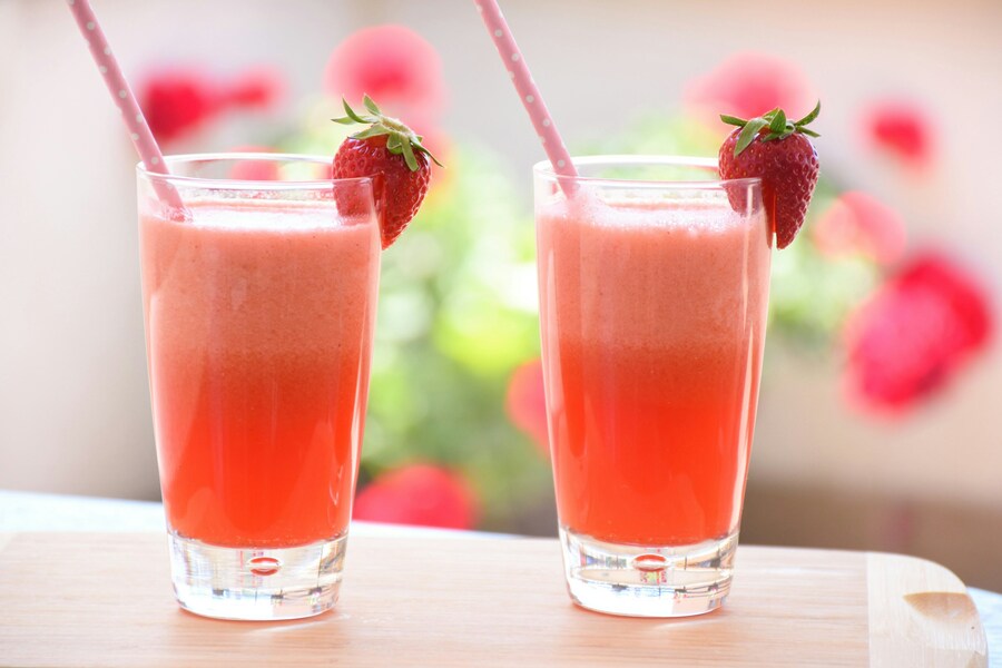 Erdbeer-Limonade Glas