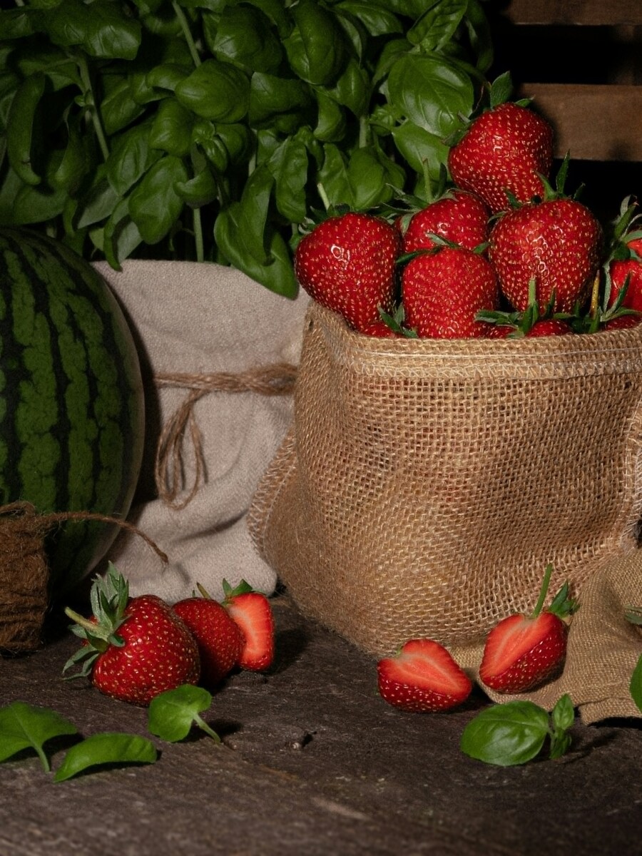 Erdbeeren Basilikum
