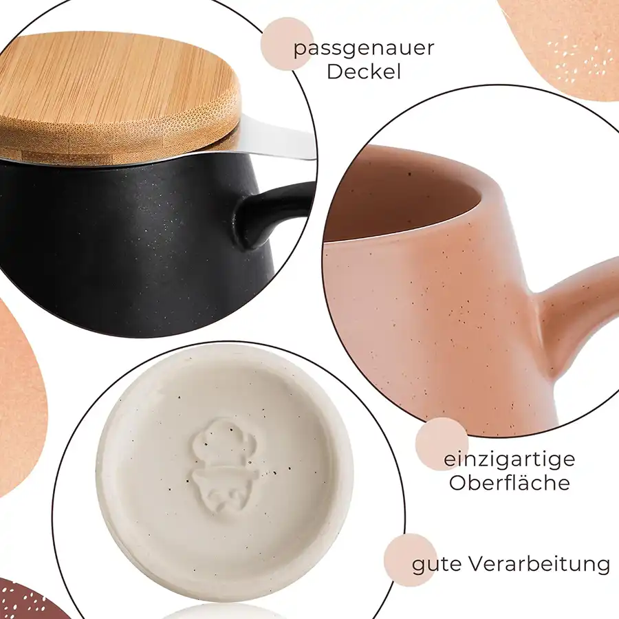 Große Teetasse mit Deckel und Sieb - 550ml