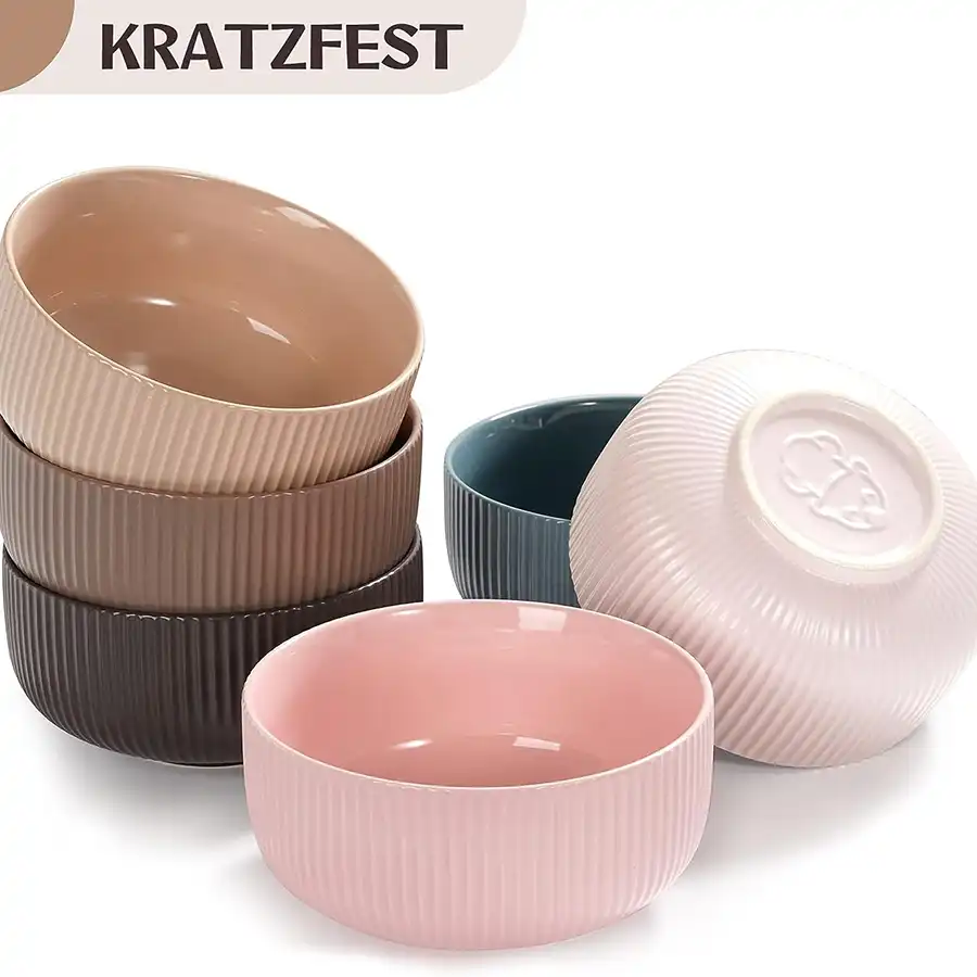 Müslischalen 6-er Set je 750 ml groß. Für Suppen, Müsli, Ramen - Keramik Schüssel Set