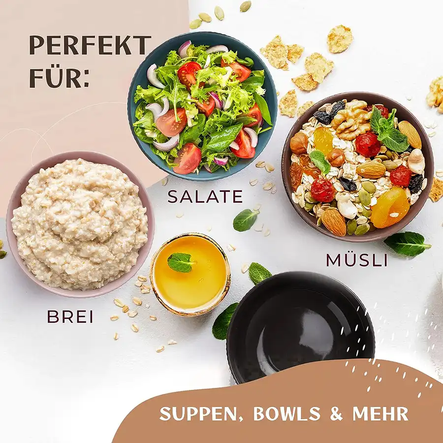 Müslischalen 6-er Set je 750 ml groß. Für Suppen, Müsli, Ramen - Keramik Schüssel Set